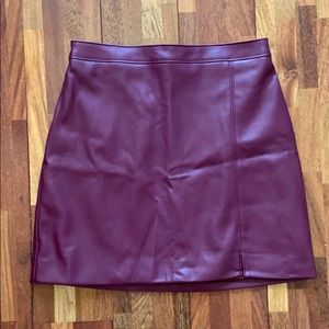 Hollister Burgandy Pleather Skirt